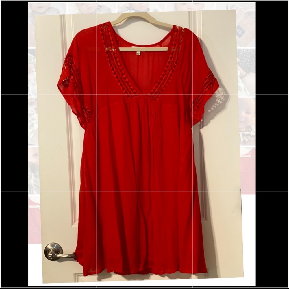 Umgee Beautiful Red Dress, Size Large